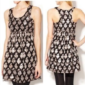 FREE PEOPLE METALLIC STUDDED JACQUARD MINI DRESS